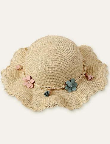 Flower Sunshade Seaside Straw Hat