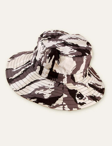 Camouflage Pattern Printed Broad-Brimmed Hat