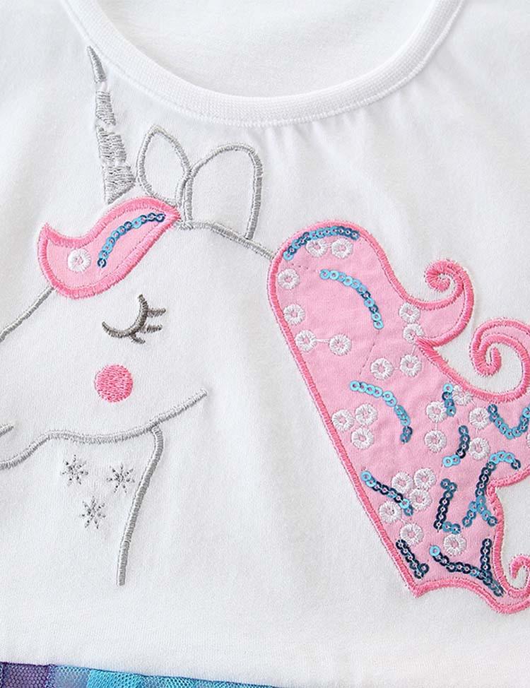 Rainbow Unicorn Mesh Dress - CCMOM