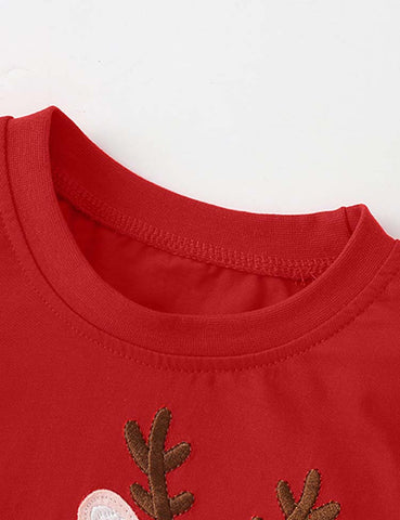 Elk Appliqué Long Sleeve T-shirt