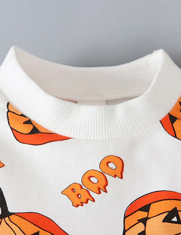 Halloween Pumpkin Printed Long Sleeve T-shirt