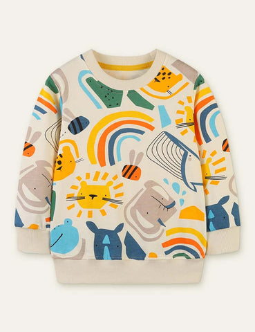 Rainbow Animal Full Printed Sweatshirt