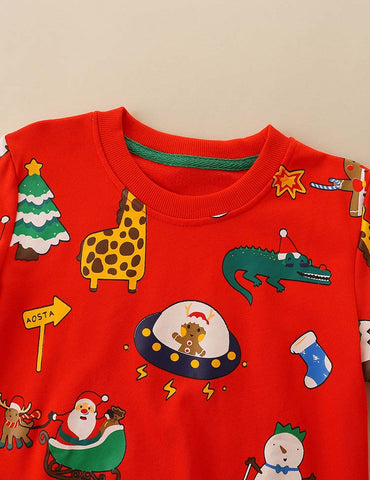 Christmas Snowman Animal Printed Sweatshirt