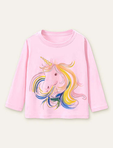 Unicorn Printed Long Sleeve T-shirt