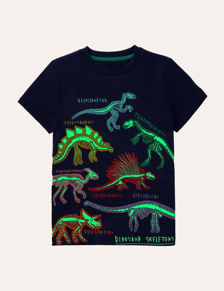 Glowing Dinosaur Short-Sleeved T-shirt - CCMOM