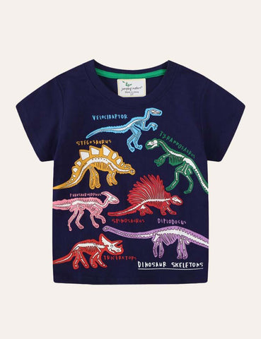 Glowing Dinosaur Short-Sleeved T-shirt - CCMOM