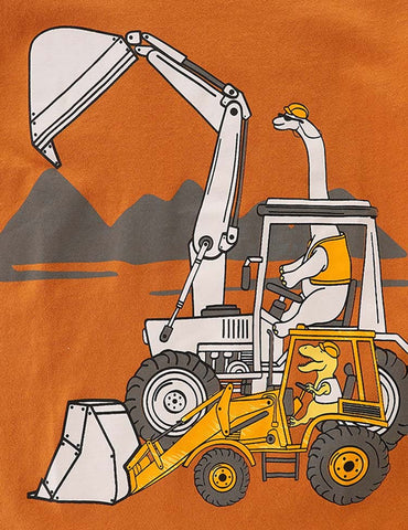 Dinosaur Tractor Printed T-shirt