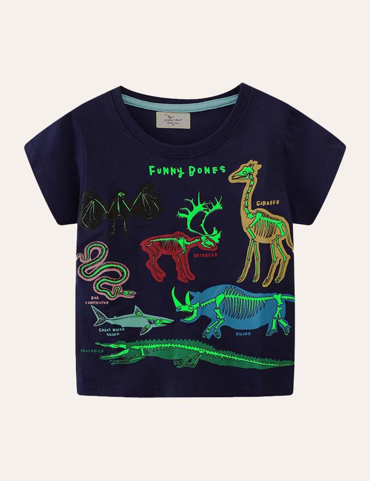 Glowing Animal World Printed T-shirt - CCMOM