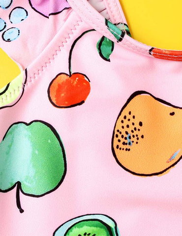 Full Printed Cartoon Fruit Swimsuit