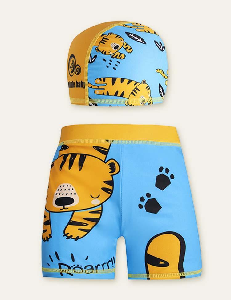 Animal Swimming Shorts + Swimming Cap - CCMOM