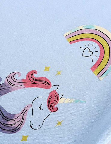 Butterfly Rainbow Unicorn Printed T-shirt