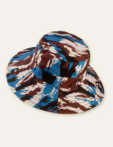 Camouflage Pattern Printed Broad-Brimmed Hat