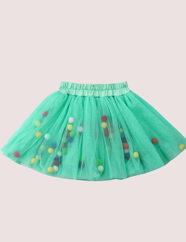 Pom Pom Mesh Skirt