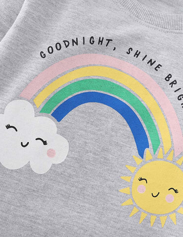 Rainbow Clouds Printed Sweatshirt