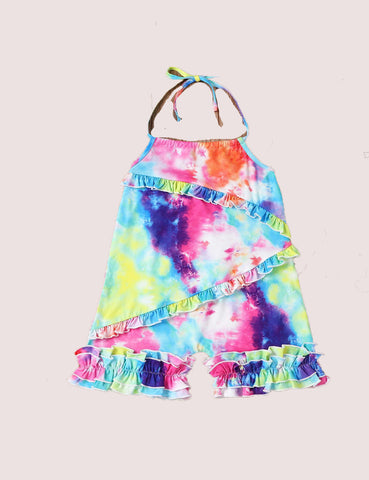 Tie-Dye Gradient Suspender Overalls