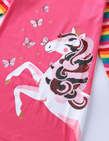 Butterfly Rainbow Sequined Unicorn Dress