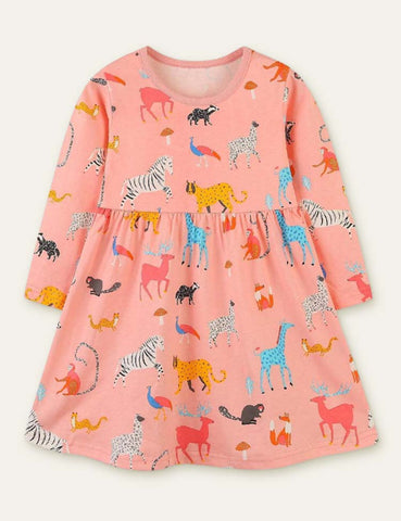 Zoo Printed Long Sleeve Dress