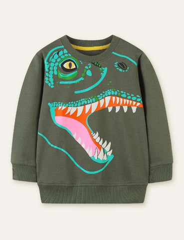 Funny Dinosaur Printed Sweatshirt