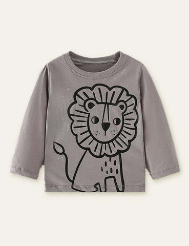 Lion Printed Long Sleeve T-shirt