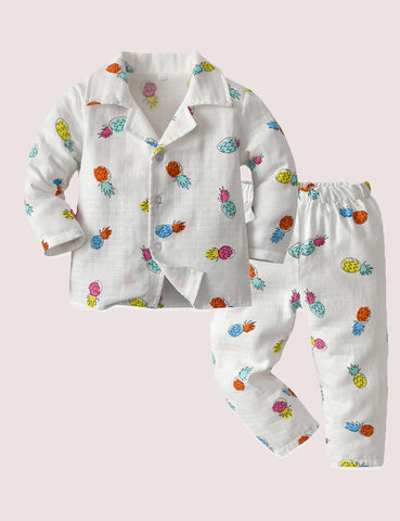 Cartoon Full Print Pajamas Suit