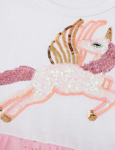 Sequined Unicorn Mesh Dress