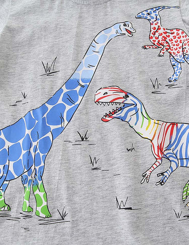 Rainbow Dinosaur Printed T-shirt