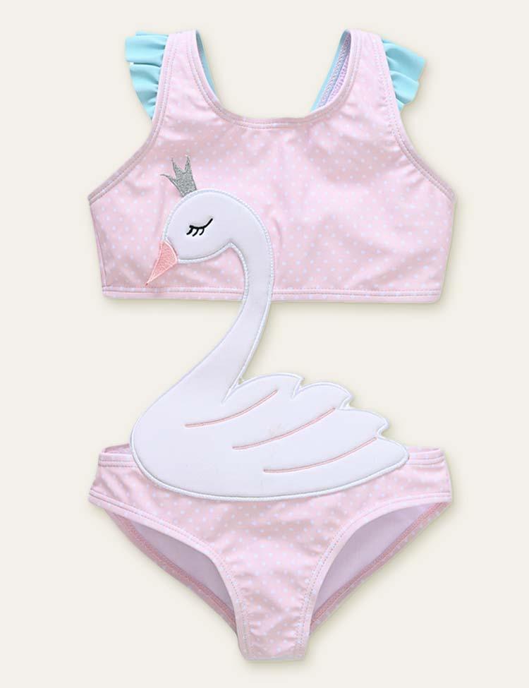 Animal Cute Appliqué One-Piece Swimsuit - CCMOM