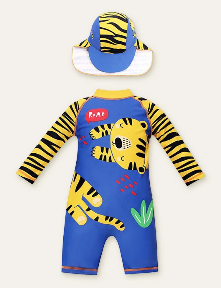 Animal Long Sleeve Swim Suit + Cap - CCMOM