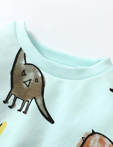 Cute Dinosaur Printed Sweater Set