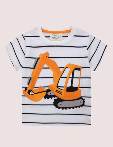 Striped Excavator Short Sleeve