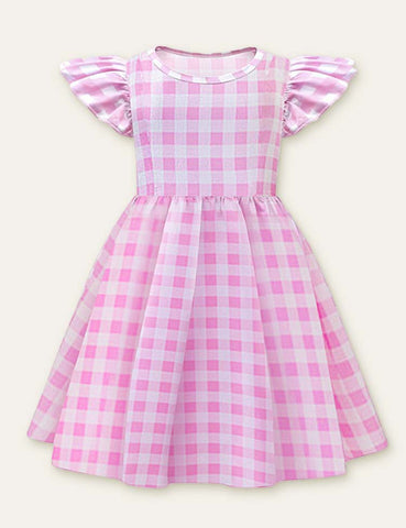 Cute Princess Plaid Printed Dress