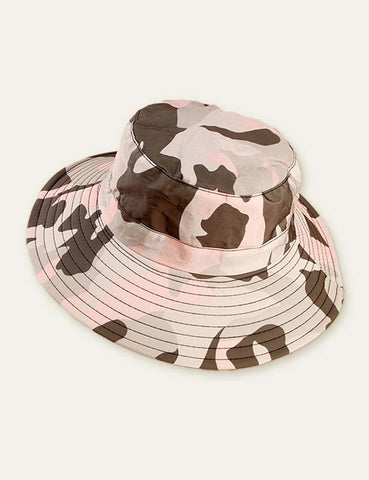 Camouflage Pattern Printed Broad-Brimmed Hat