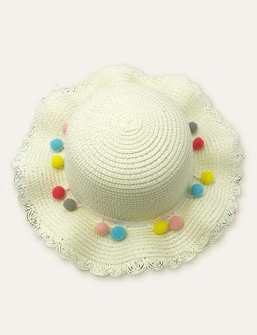 Pom Pom Vacation Straw Hat