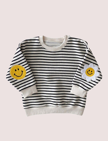 Smile Face Appliqué Sweartshirt