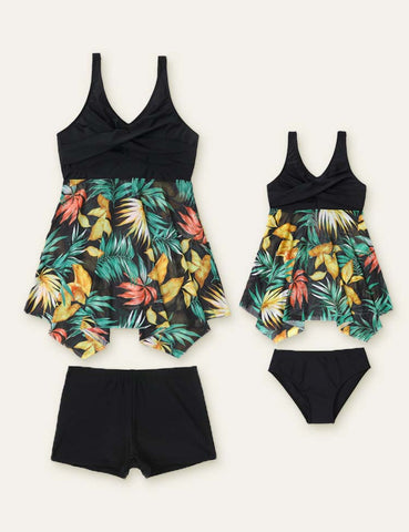 Floral Printed Family Matching Swimsuit