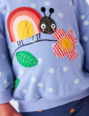 Rainbow Ladybug Appliqué Sweatshirt + Ladybug Printed Leggings