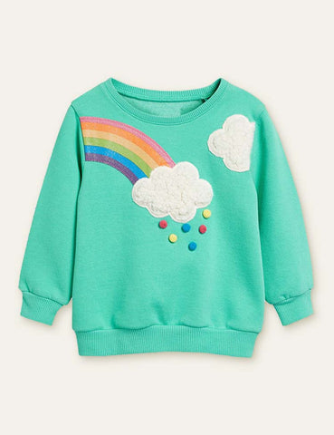 Cloud Rainbow Appliqué Sweatshirt