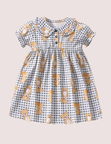 Little Bear Plaid Dress - CCMOM