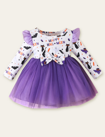 Halloween Pumpkin Printed Princess Dress