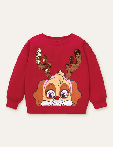 Cartoon Puppy Printed Sweatshirt