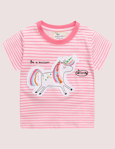 Rainbow Unicorn Striped T-shirt