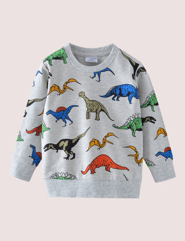 Dinosaur Full-Printed Long Sleeve Sweatshirt