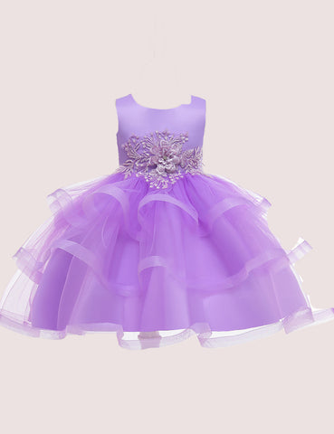 Mesh Appliqué Tutu Dress