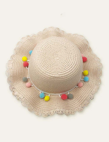 Pom Pom Vacation Straw Hat