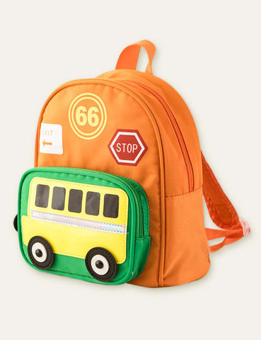 Cartoon Bus Schoolbag Backpack