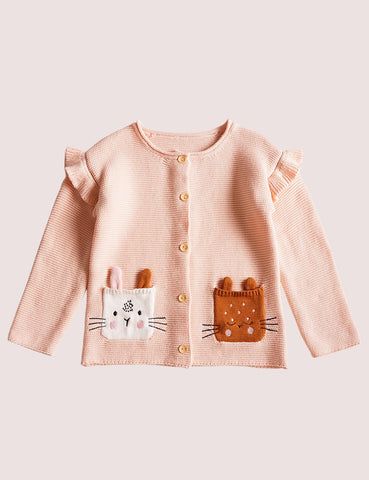 Frill Long Sleeve Bunny Cardigan