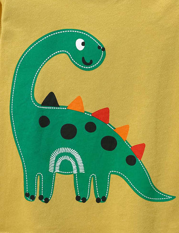 Dinosaur Printed Long-Sleeved T-shirt