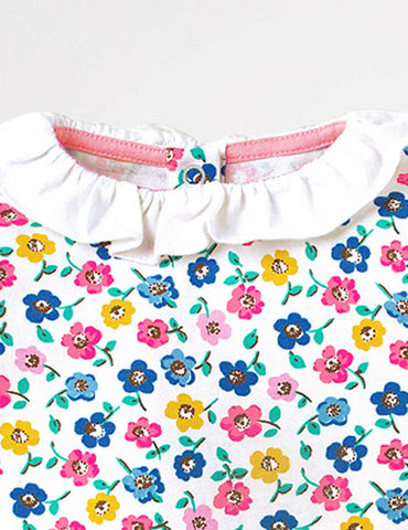 Peter Pan Collar Floral Long Sleeve Shirt