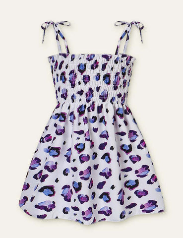 Floral Butterfly Full Printed High Waist Spaghetti Strap Dress