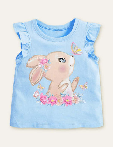 Rabbit Butterfly Printed T-shirt - CCMOM